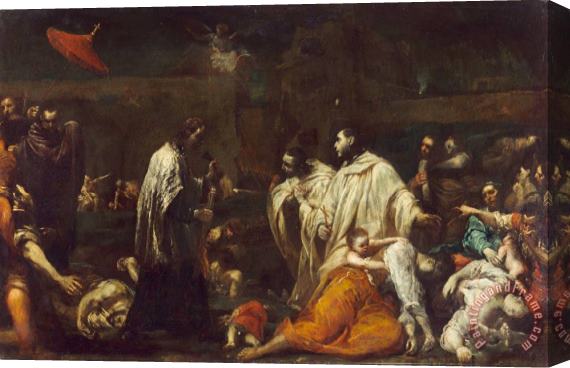 Giuseppe Maria Crespi  Bernard Tolomei And The Plague in Siena Stretched Canvas Print / Canvas Art