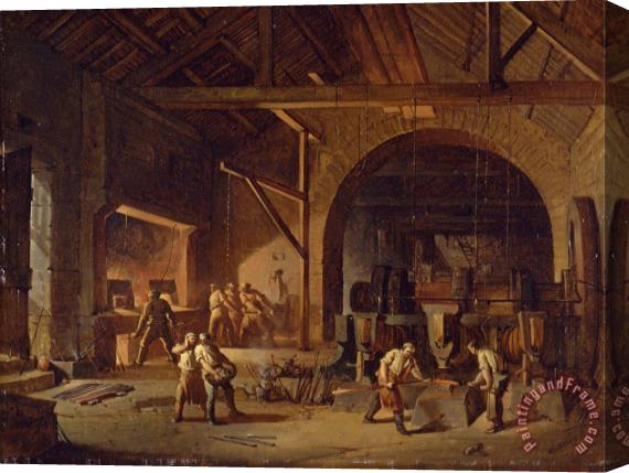 Godfrey Sykes Interior of an Ironworks Stretched Canvas Print / Canvas Art