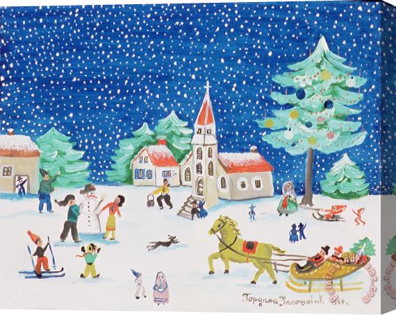 Gordana Delosevic Christmas Joy Stretched Canvas Painting / Canvas Art