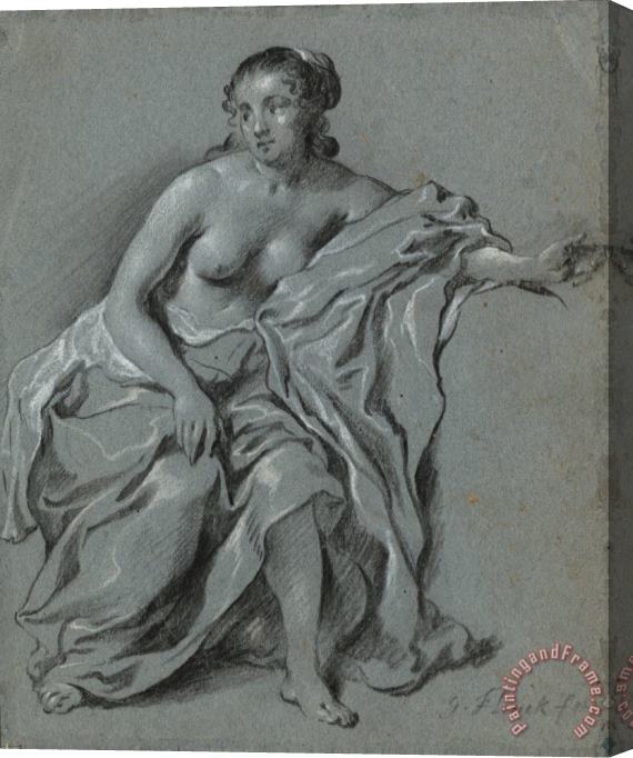 Govaert Flinck Sitting Female Nude Stretched Canvas Print / Canvas Art