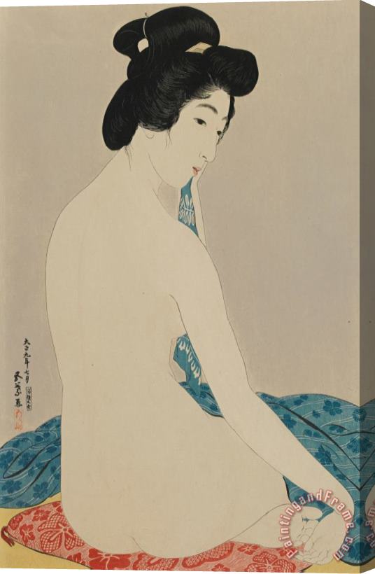 Goyo Hashiguchi Woman After A Bath Taisho Era Stretched Canvas Painting / Canvas Art