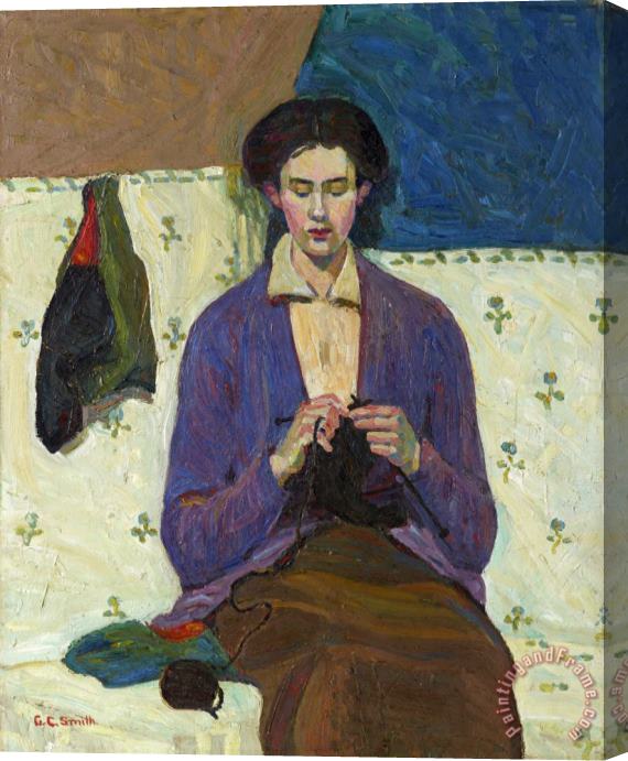 Grace Cossington Smith The Sock Knitter Stretched Canvas Painting / Canvas Art