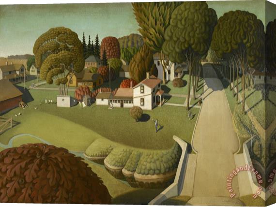 Grant Wood The Birthplace of Herbert Hoover, West Branch, Iowa Stretched Canvas Painting / Canvas Art