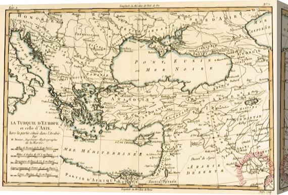 Guillaume Raynal Antique Map of Turkey Stretched Canvas Print / Canvas Art