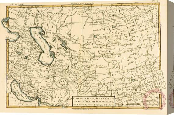 Guillaume Raynal Map of Persia Stretched Canvas Print / Canvas Art