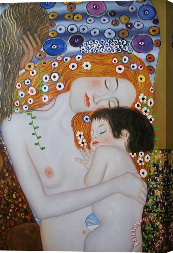 Gustav Klimt Mother And Child Ii Stretched Canvas Painting / Canvas Art