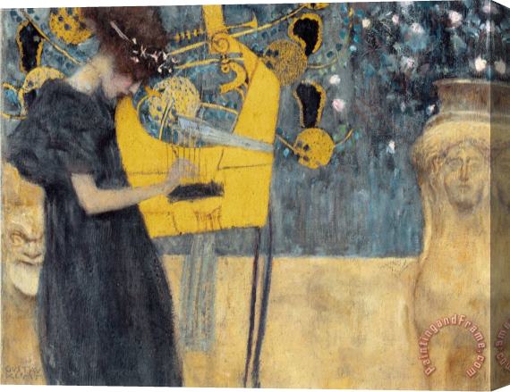 Gustav Klimt Music Stretched Canvas Print / Canvas Art