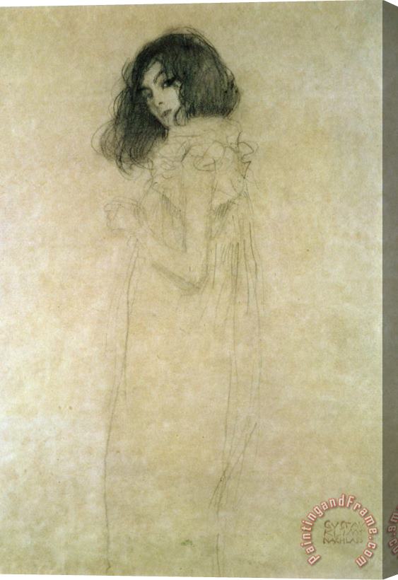 Gustav Klimt Portrait of a young woman Stretched Canvas Print / Canvas Art
