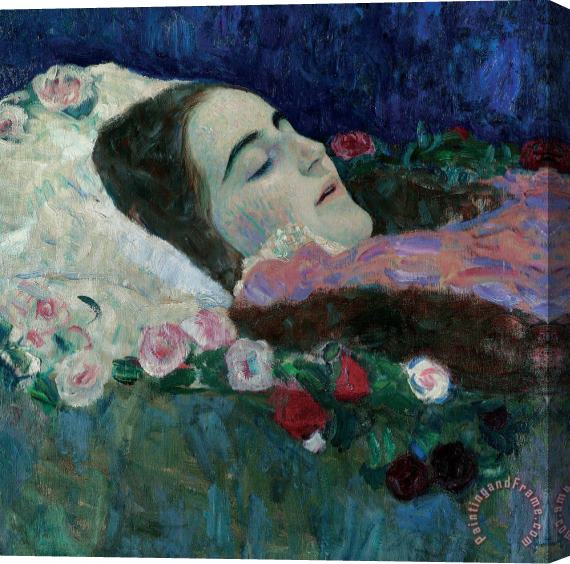 Gustav Klimt Ria Munk On Her Deathbed Stretched Canvas Print / Canvas Art