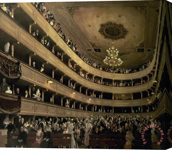 Gustav Klimt The Auditorium of the Old Castle Theatre Stretched Canvas Print / Canvas Art