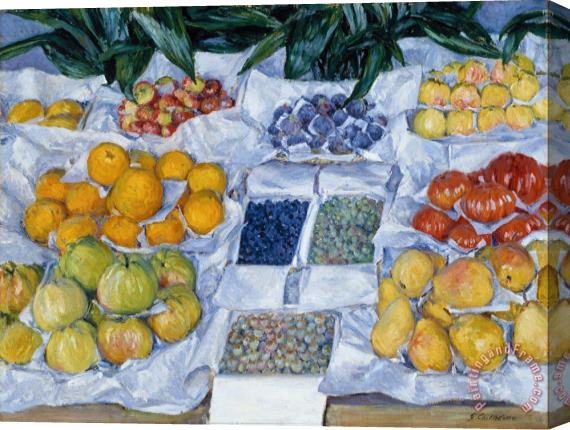 Gustave Caillebotte Fruit Displayed on a Stand Stretched Canvas Painting / Canvas Art