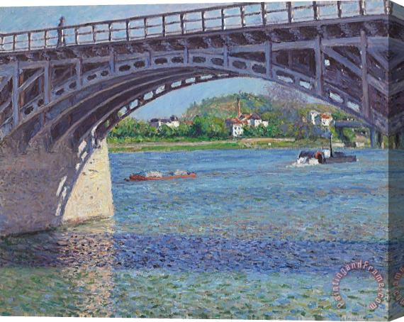 Gustave Caillebotte The Bridge at Argenteuil and the Seine Stretched Canvas Painting / Canvas Art