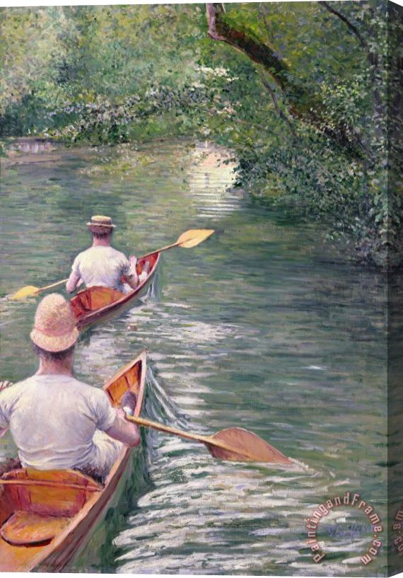 Gustave Caillebotte The Canoes Stretched Canvas Painting / Canvas Art