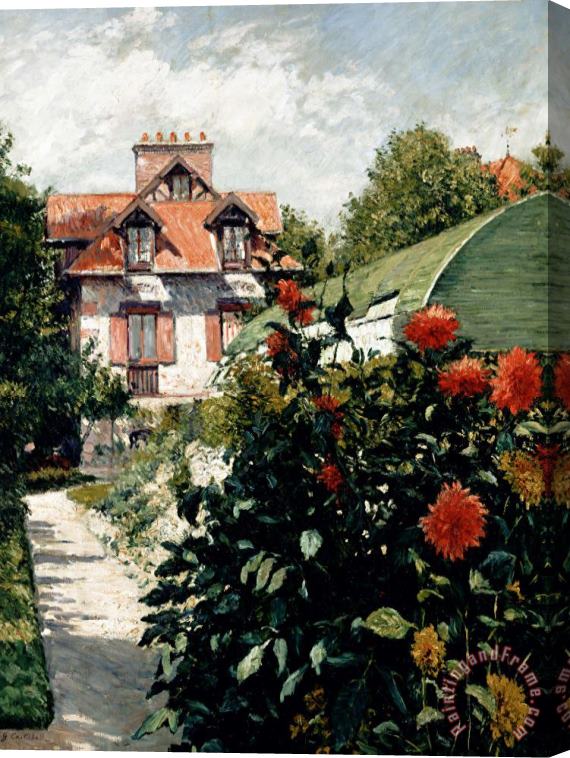 Gustave Caillebotte The Dahlias Garden At Petit Gennevilliers Stretched Canvas Painting / Canvas Art
