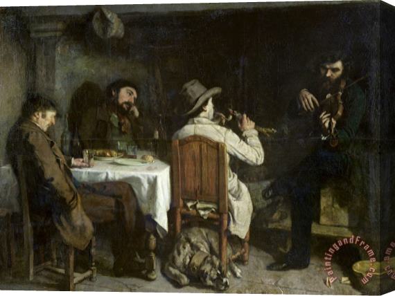 Gustave Courbet After Dinner at Ornans Stretched Canvas Print / Canvas Art