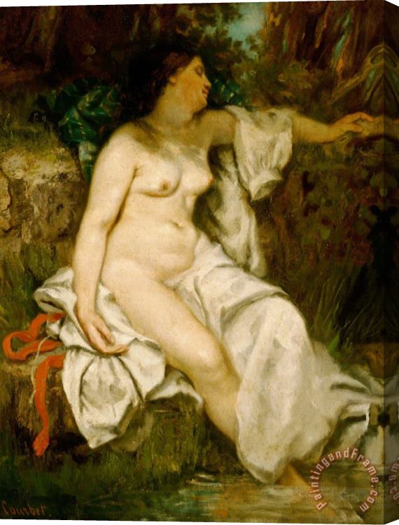 Gustave Courbet Bather Sleeping By A Brook Stretched Canvas Print / Canvas Art