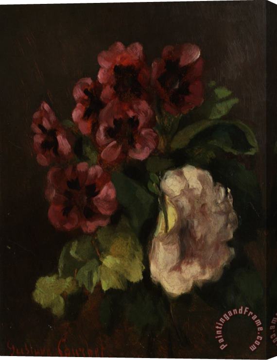 Gustave Courbet Bouquet De Fleurs Stretched Canvas Painting / Canvas Art