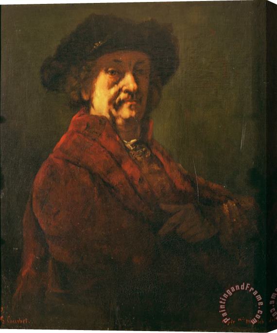 Gustave Courbet Copy of a Rembrandt Self Portrait Stretched Canvas Print / Canvas Art