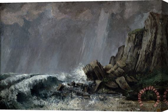 Gustave Courbet Downpour at Etretat Stretched Canvas Print / Canvas Art
