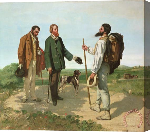 Gustave Courbet La Rencontre, Or Bonjour Monsieur Courbet Stretched Canvas Painting / Canvas Art