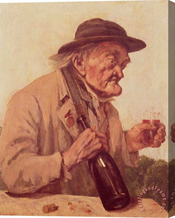 Gustave Courbet Old Man with a Glass of Wine Stretched Canvas Print / Canvas Art
