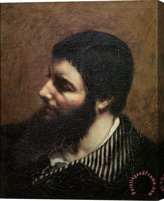 Gustave Courbet Self Portrait with Striped Collar Stretched Canvas Print / Canvas Art