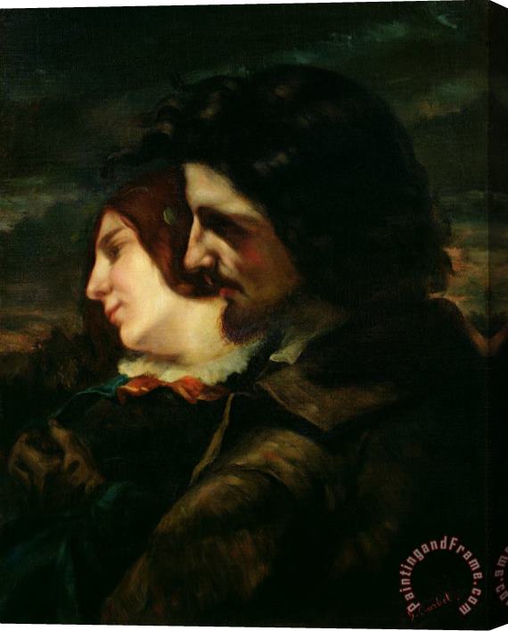 Gustave Courbet The Lovers in The Countryside Stretched Canvas Print / Canvas Art