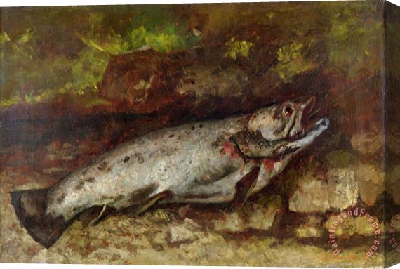 Gustave Courbet The Trout Stretched Canvas Painting / Canvas Art