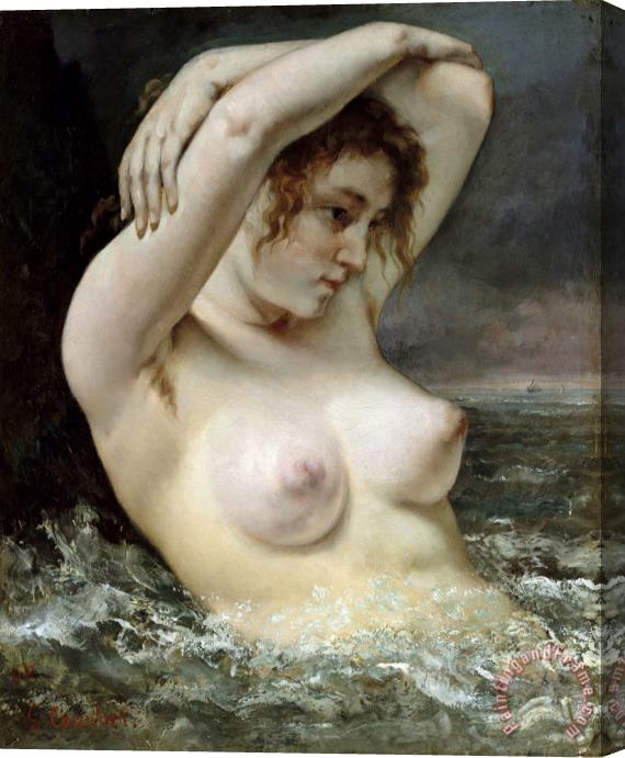 Gustave Courbet The Woman in The Waves Stretched Canvas Painting / Canvas Art