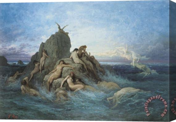 Gustave Dore Oceanides (naiads of The Sea) Stretched Canvas Painting / Canvas Art