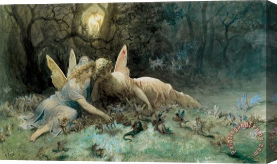 Gustave Dore The Fairies a Scene Drawn From William Shakespeare Stretched Canvas Print / Canvas Art