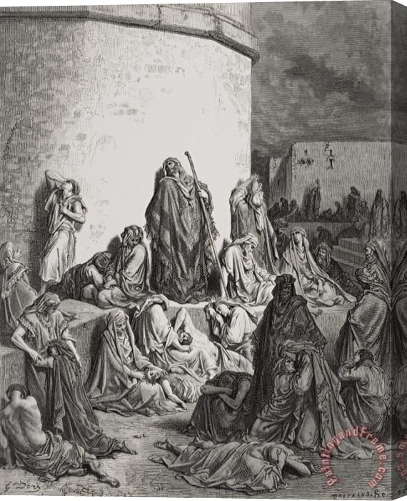 Gustave Dore The People Mourning Over The Ruins Of Jerusalem Stretched Canvas Painting / Canvas Art