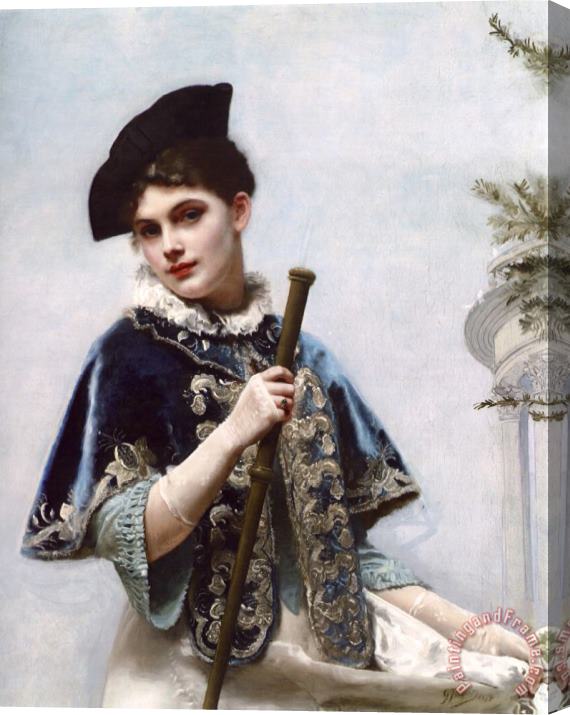 Gustave Jean Jacquet A Portrait of a Noble Lady Stretched Canvas Painting / Canvas Art