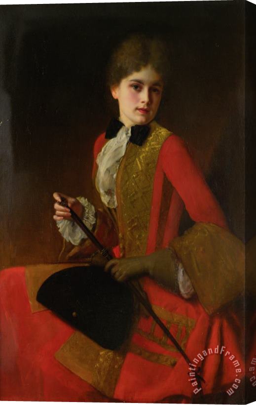 Gustave Jean Jacquet Girl in a Riding Habit Stretched Canvas Painting / Canvas Art