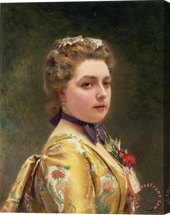 Gustave Jean Jacquet Portrait of a Lady Stretched Canvas Print / Canvas Art