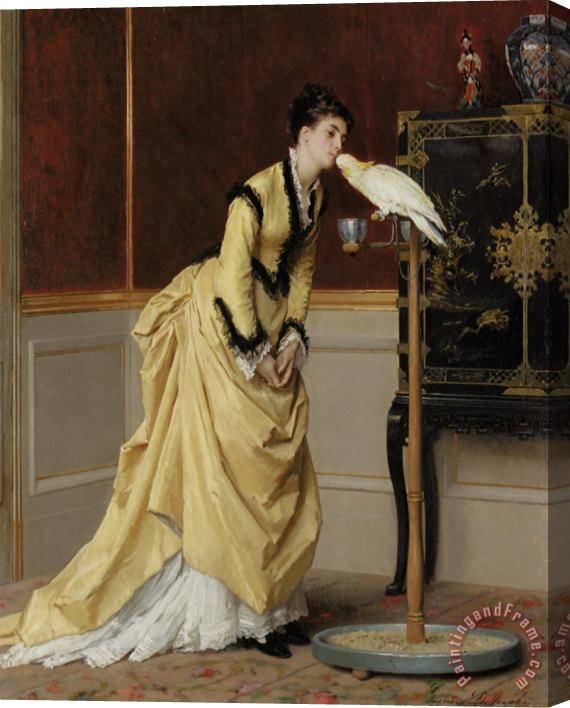 Gustave Leonhard De Jonghe Le Baiser Stretched Canvas Painting / Canvas Art