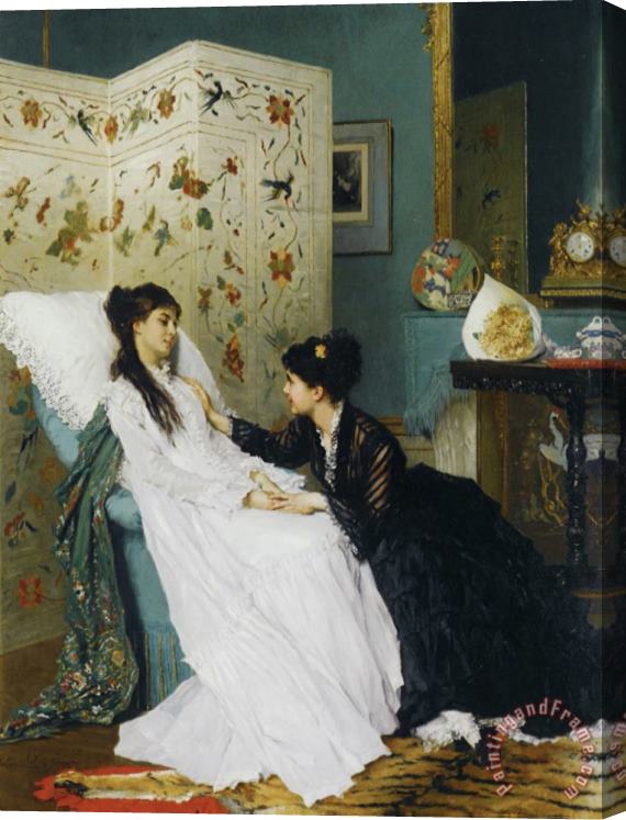 Gustave Leonhard De Jonghe The Convalescent Stretched Canvas Painting / Canvas Art