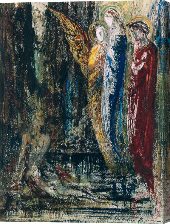 Gustave Moreau Job And The Angels Stretched Canvas Print / Canvas Art