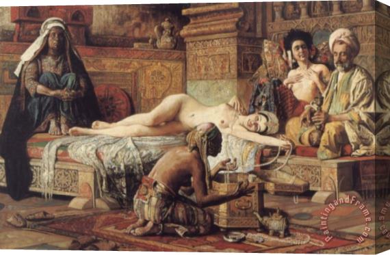 Gyula Tornai In The Harem Stretched Canvas Print / Canvas Art