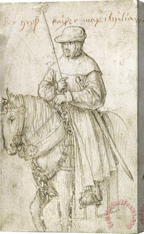 H. d. A Holbein Kaiser Maximilian I in Travel Dress on Horseback Stretched Canvas Print / Canvas Art