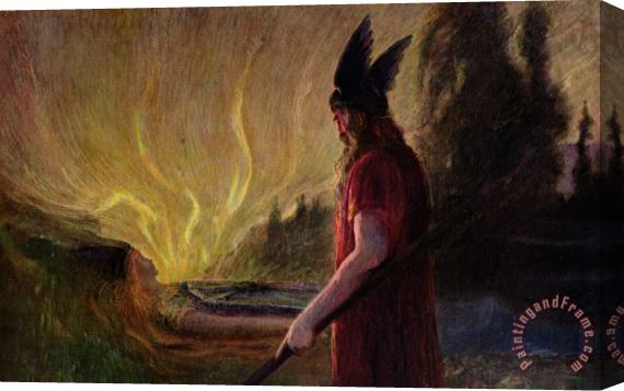 H Hendrich Odin leaves as the flames rise Stretched Canvas Painting / Canvas Art