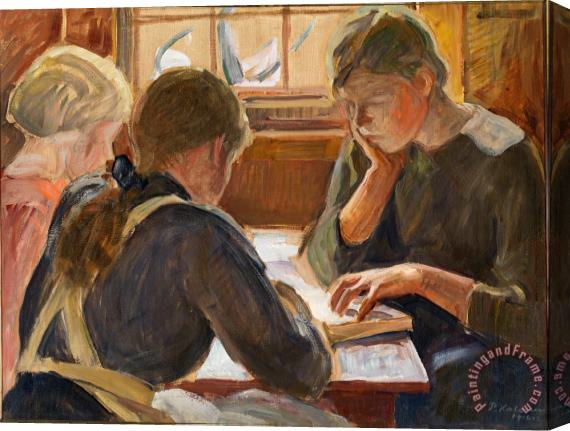 Halonen, Pekka Children Reading Stretched Canvas Painting / Canvas Art