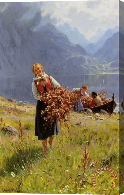 Hans Dahl Sommerdag Ved En Norsk Fjord Stretched Canvas Print / Canvas Art