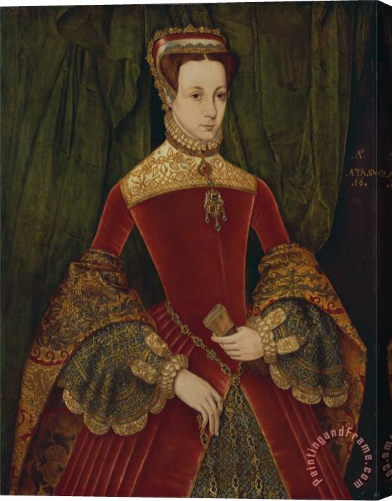 Hans Eworth Portrait of a Woman, Aged Sixteen, Previously Identified As Mary Fitzalan, Duchess of Norfolk, 1565 Stretched Canvas Print / Canvas Art