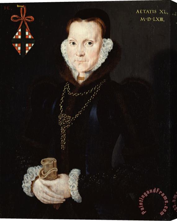Hans Eworth Portrait of Elizabeth Roydon, Lady Golding Stretched Canvas Painting / Canvas Art