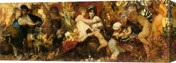 Hans Makart Abundantia The Gifts of The Earth Stretched Canvas Print / Canvas Art