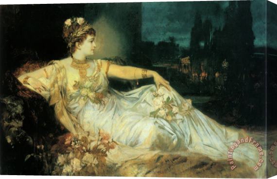 Hans Makart Charlotte Wolter As 'messalina' Stretched Canvas Painting / Canvas Art