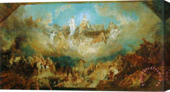 Hans Makart Sinking of The Nibelung Stronghold Into The Rhine Stretched Canvas Print / Canvas Art