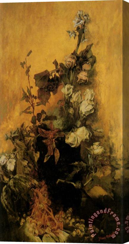 Hans Makart Still Life with Roses Stretched Canvas Painting / Canvas Art