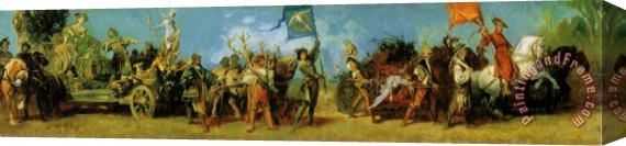 Hans Makart The Anniversary Parade Feast Wagen of The Hunt Stretched Canvas Print / Canvas Art